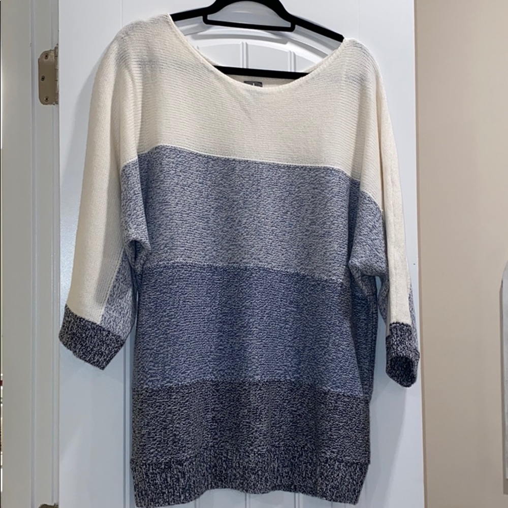 Blue & white sweater